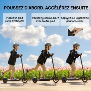 Trottinette électrique enfant écran LED lumières RGB 10 Km/h max. noir