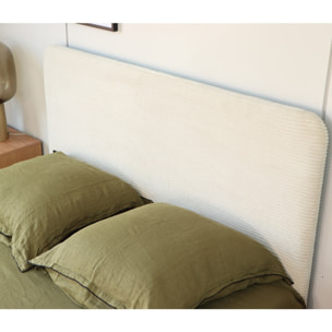 Lit adulte en velours côtelé avec tête de lit - ENZO