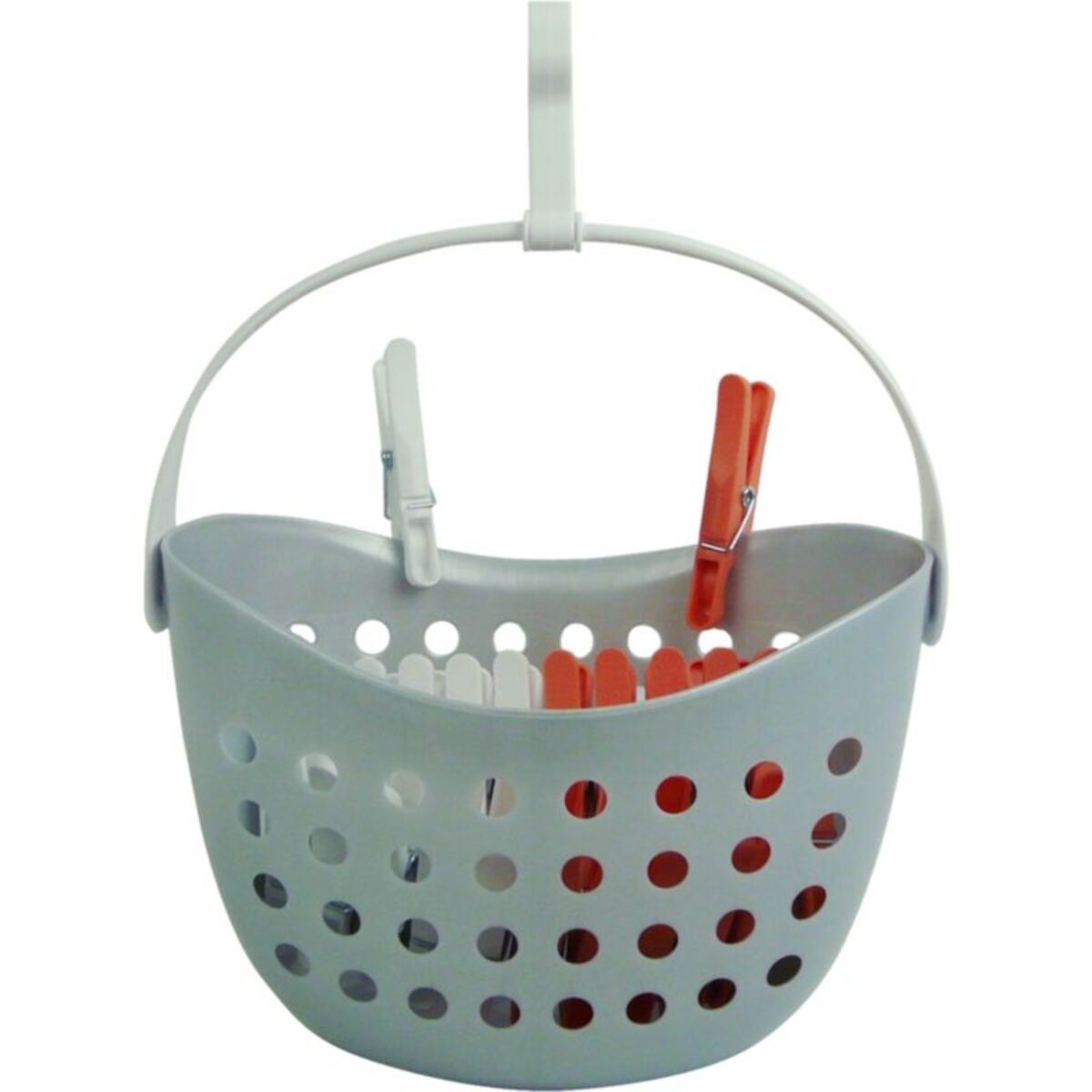 Panier avec pinces à linge ESSENTIELB Panier + 24 pinces rouge et blanc