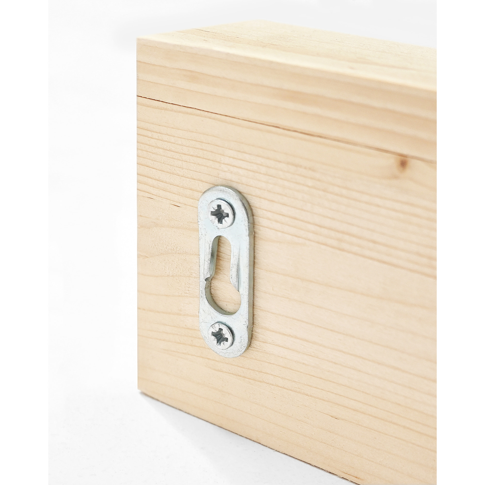 Support mural en bois massif ton naturel 61x10cm Hauteur: 9.5 Longueur: 61 Largeur: 5.5