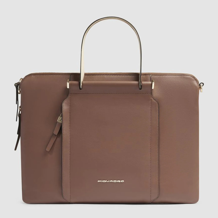 Piquadro Borsa da lavoro porta pc e porta iPad® con protezioni antiurto e anti RFID, espandibile