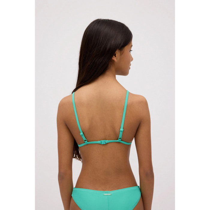 Top bikini a triangolo per ragazzi con spalline color corallo regolabili