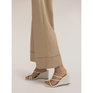 Motivi - Pantaloni wide con dettaglio ajouré - Beige