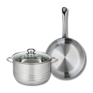 Ensemble de 1 Poêle de cuisson 28 cm et 1 faitout 24 cm Elo Profi Brillant