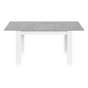 Mesa de comedor extensible Danna Blanco Artik (Blanco Mate) - Gris Cemento