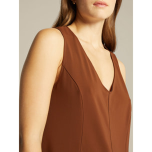 Elena Mirò - Top con scollo a V - Marrone