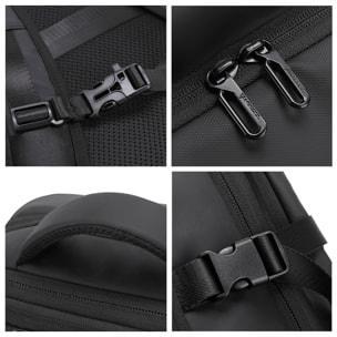Zaino espandibile da 36L/50L con strato impermeabile, porta laptop 17,3". Presa USB esterna.