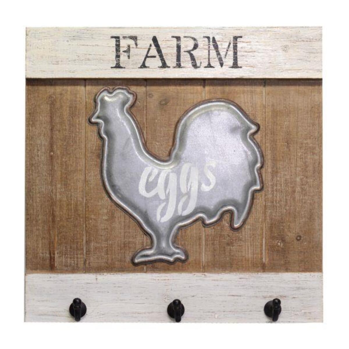 Appendino in legno gallina da 3 posti cm40x40x7,5