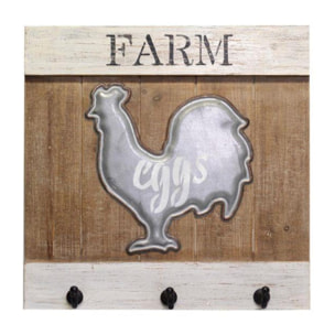 Appendino in legno gallina da 3 posti cm40x40x7,5