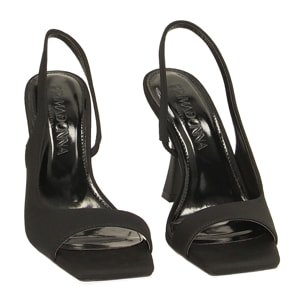 Sandali neri in lycra, tacco 9,7 cm