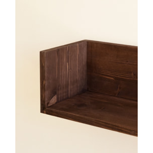 Estantería de madera maciza tono nogal de varias medidas