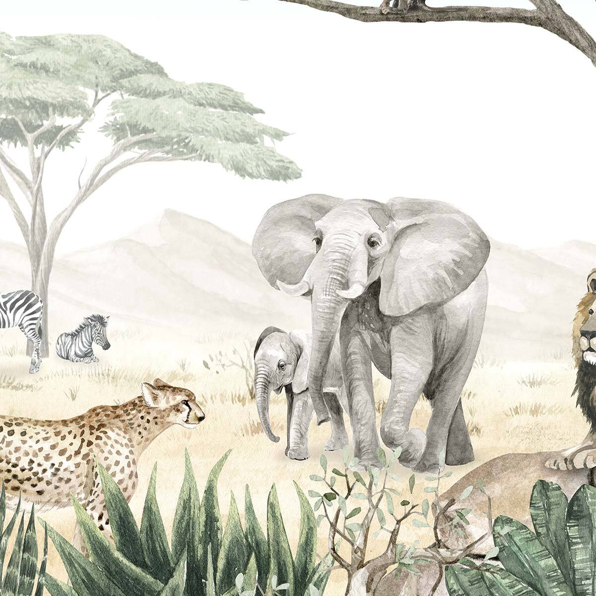 Papier peint les géants de la savane Intissé
