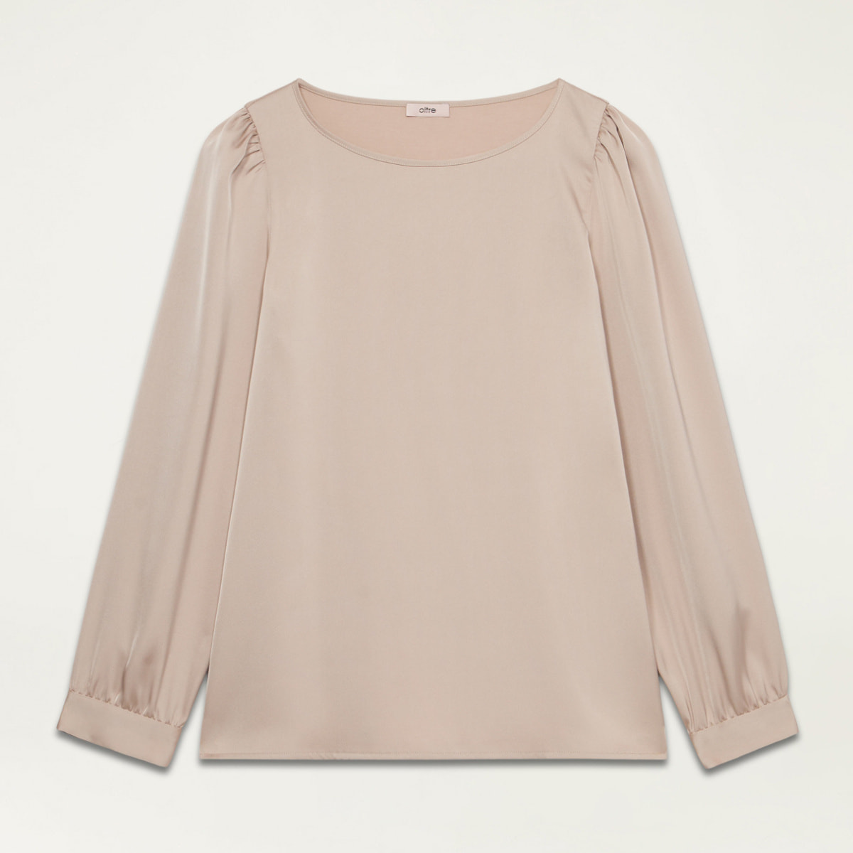 Oltre - Blusa bimateria de mangas largas - Beige