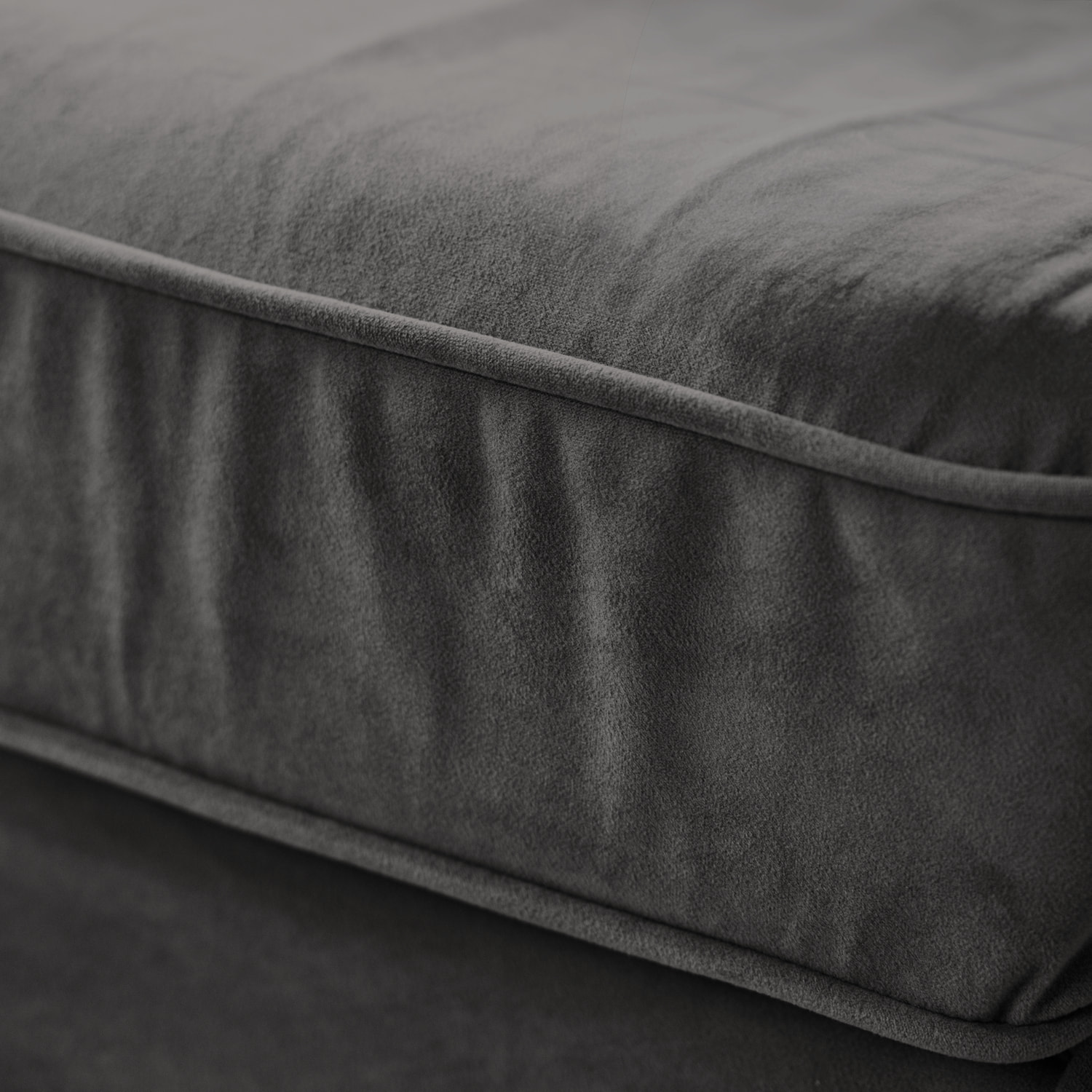 Fauteuil love seat en velours gris OSCAR