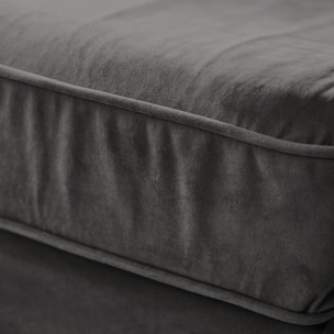 Fauteuil love seat en velours gris OSCAR