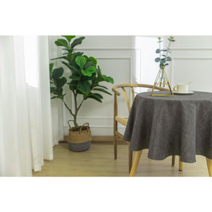 Nappe anti tache unie anthracite ronde 160 cm