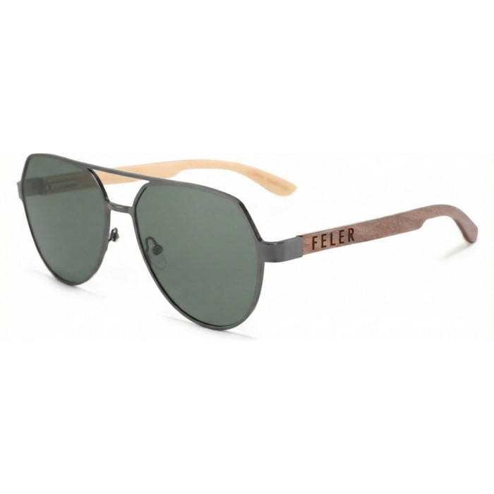 Gafas de Sol Feler 1805-3 Polarizadas de Madera Unisex 57 mm