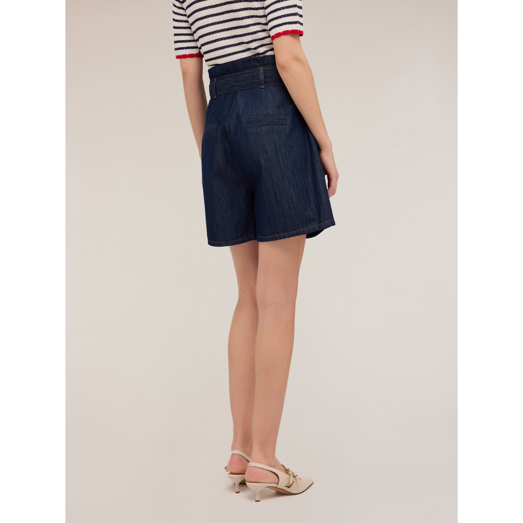 Motivi - Shorts vaqueros de tiro alto - Azul