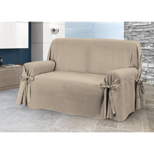 Copridivano Con Laccetti Rigato Lord Tortora