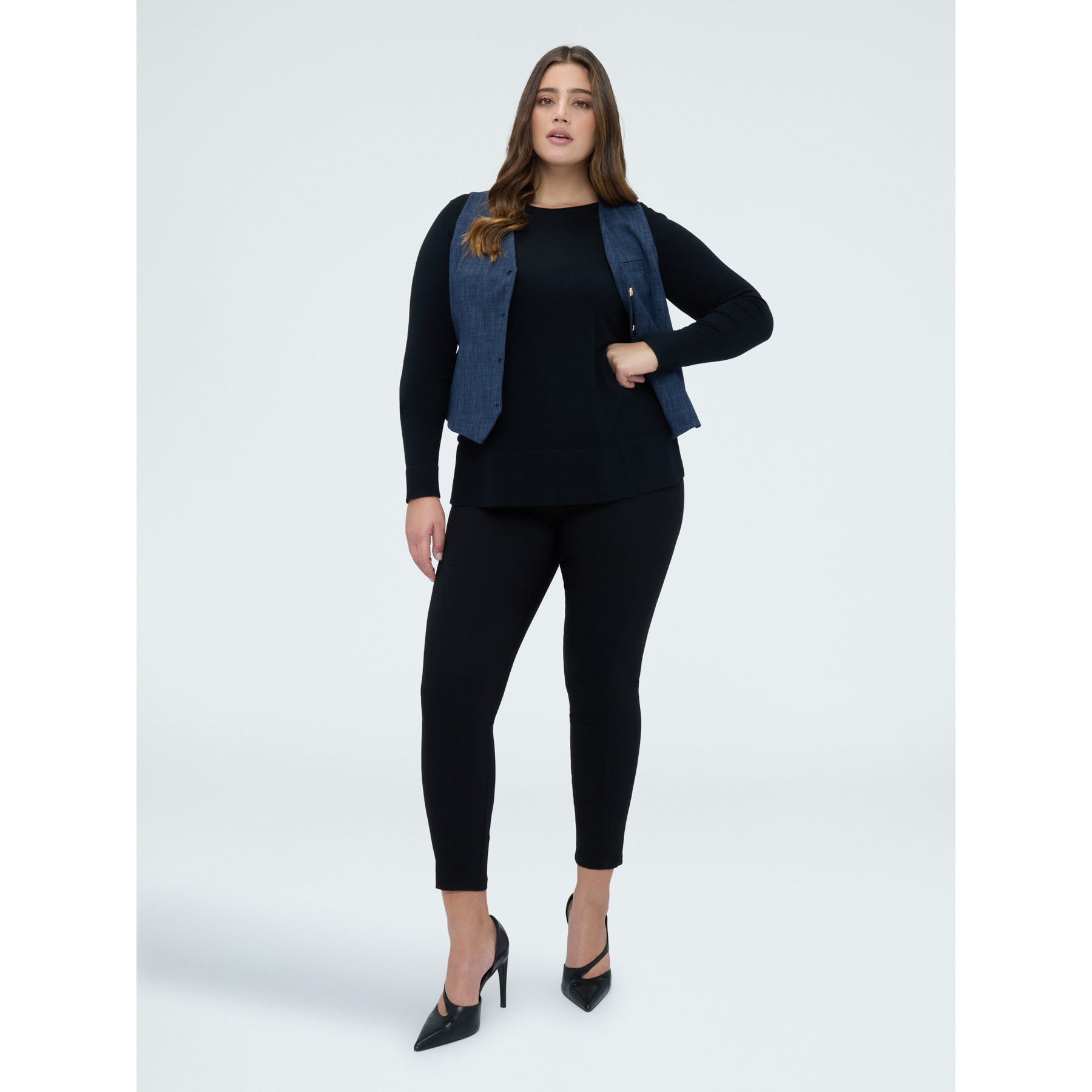 Fiorella Rubino - Camiseta de cuello redondo en mezcla de viscosa - Negro