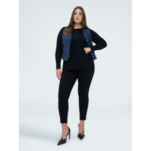 Fiorella Rubino - Camiseta de cuello redondo en mezcla de viscosa - Negro