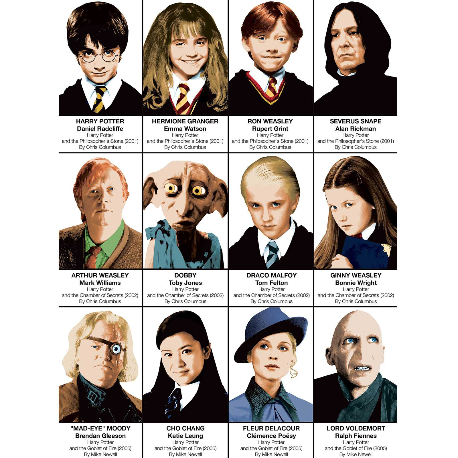 Affiche - Harry Potter Characters - Olivier Bourdereau