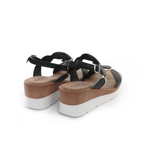 SANDALO ZEPPA A CERCHI NERO