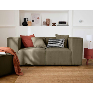 Arty - module d'assise gauche - en velours côtelé - Vert