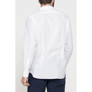 CAMICIA MISTO LINO COTONE IN COLORE TINTA UNITA