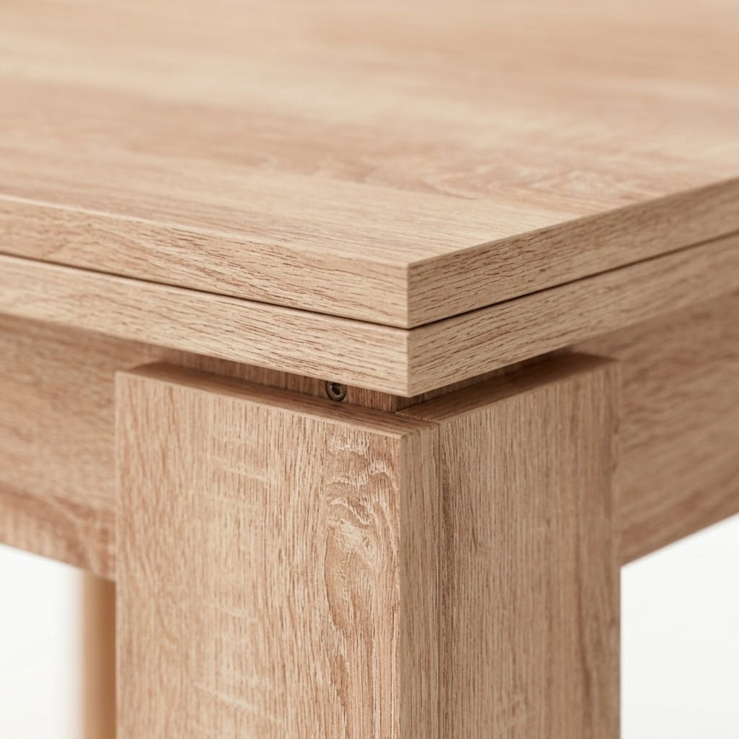 Tavolo Allungabile Moderno Gambe Spesse Design Minimal Meccanismo Centrale Estensibile Ideale Per Cucina Sala da Pranzo 90 x 90 / 180 x 90 Cm Rovere