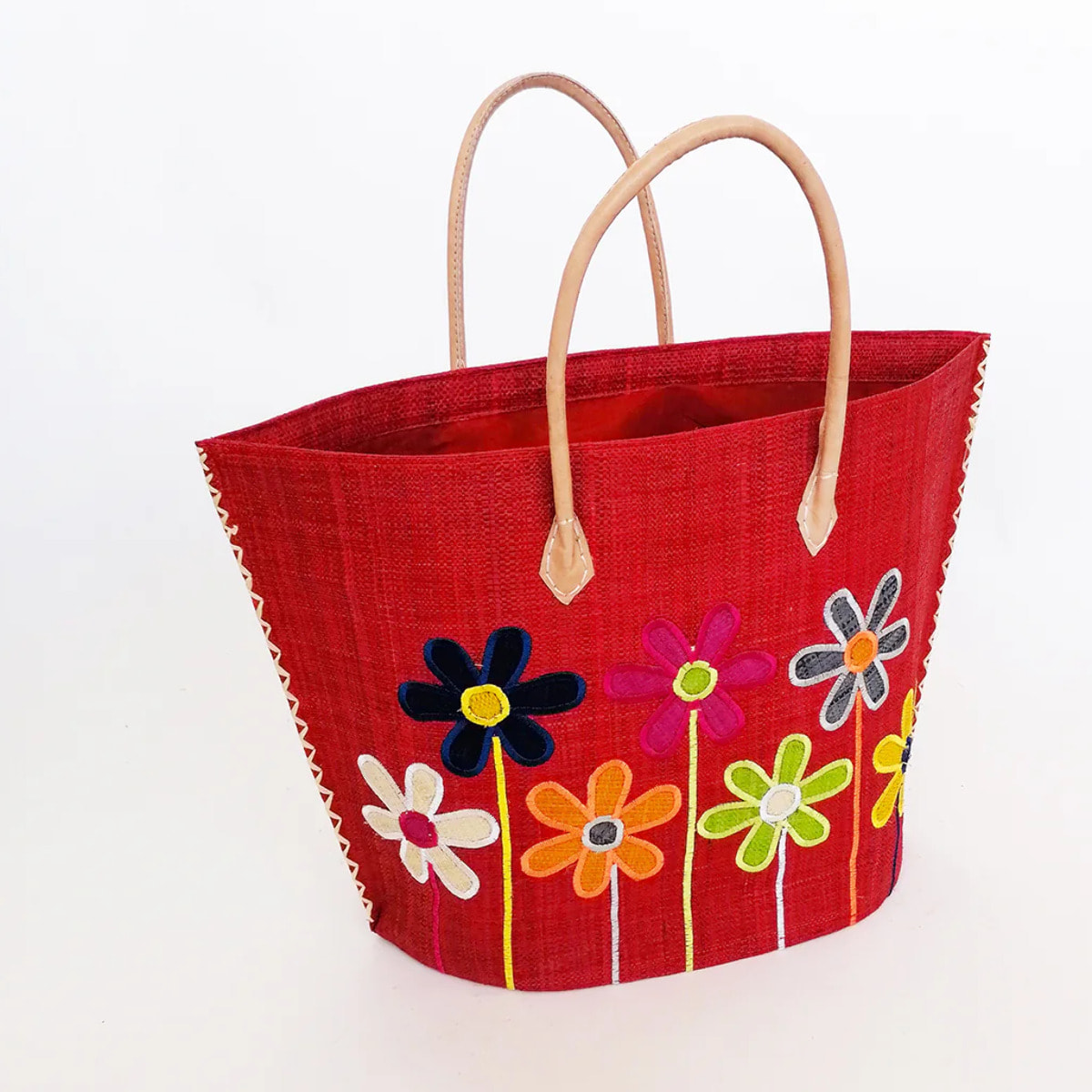 Panier artisanal de Madagascar - Majunga GM Rouge avec pochon