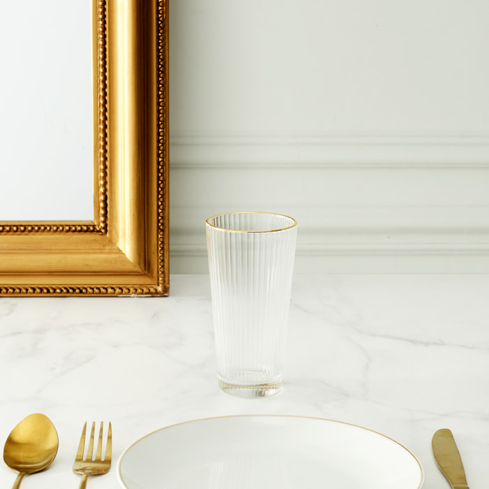 Lot De 6 Verres Strie Liseret Gold 40cl