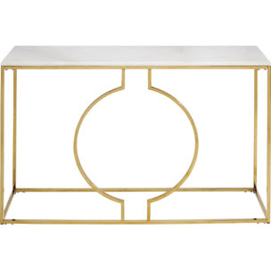 Console Miami Loft 120x35cm blanche et dorée Kare Design