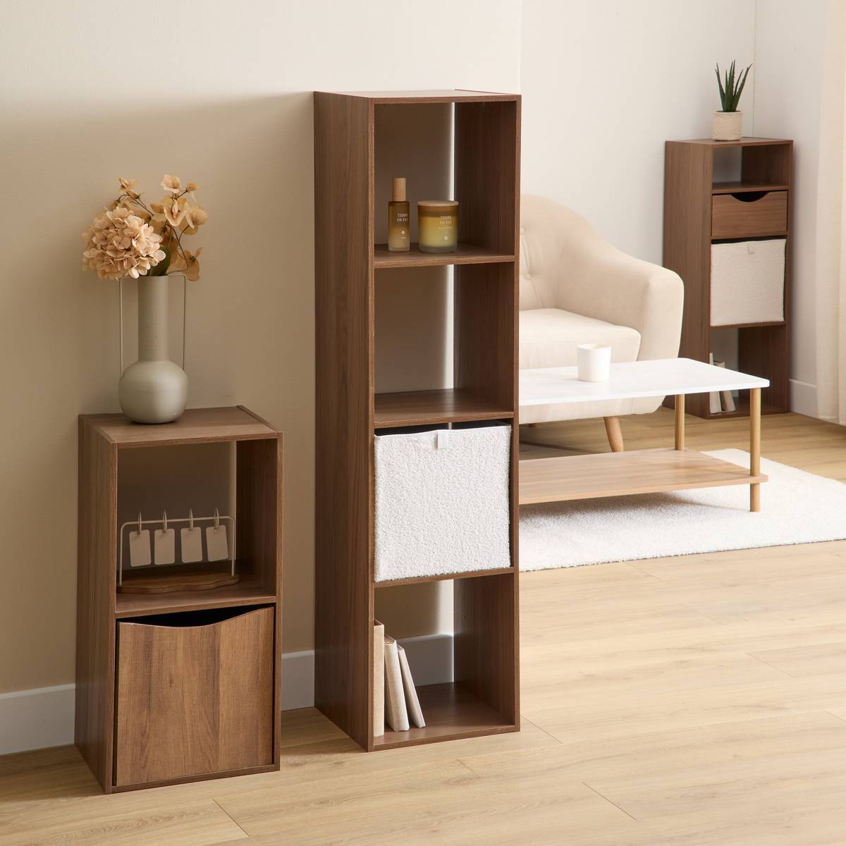 Étagère Mix'N Modul 4 cases rectangulaire marron