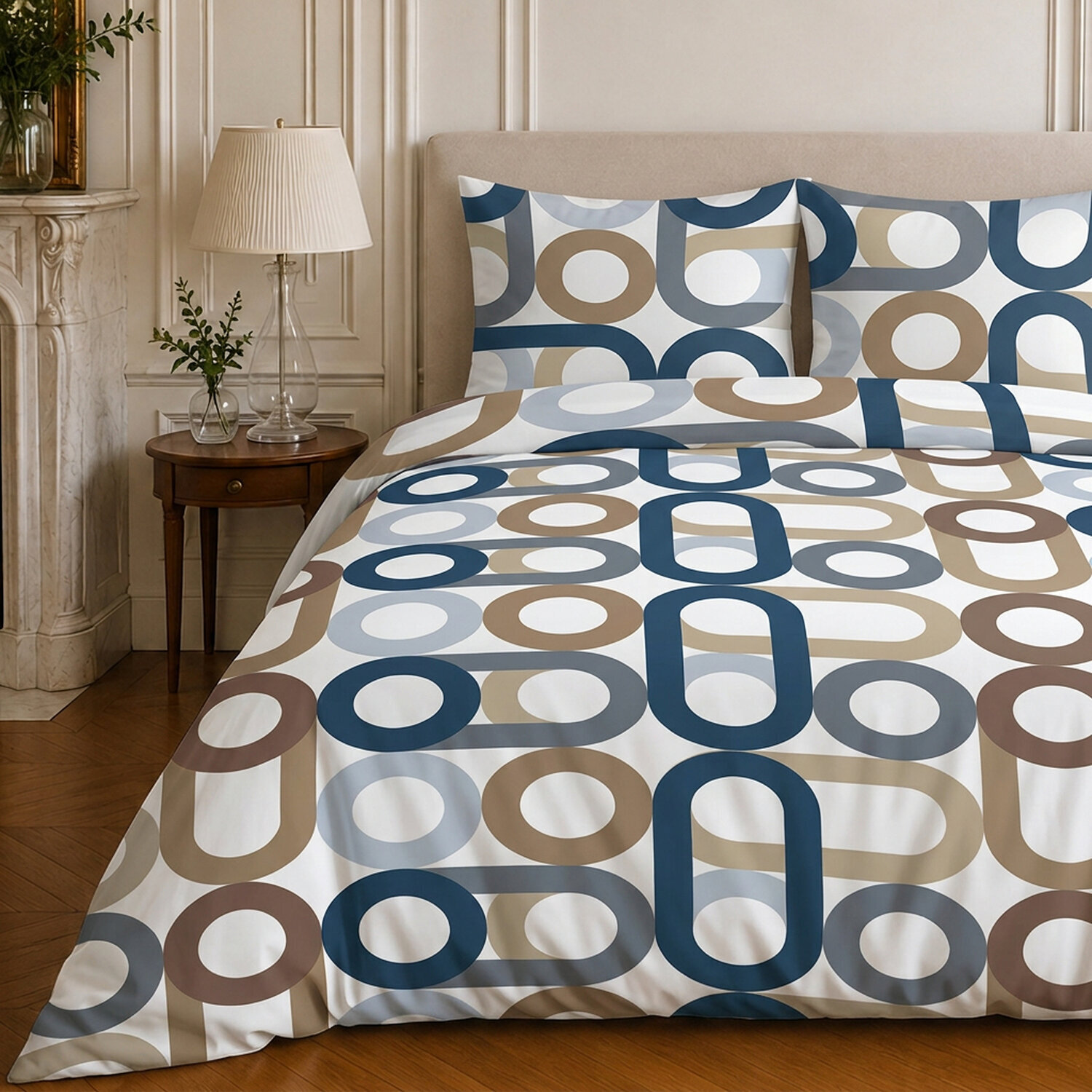 Parure housse de couette 100% coton motif géométrique - DAIKO