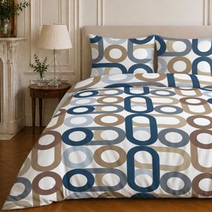 Parure housse de couette 100% coton motif géométrique - DAIKO
