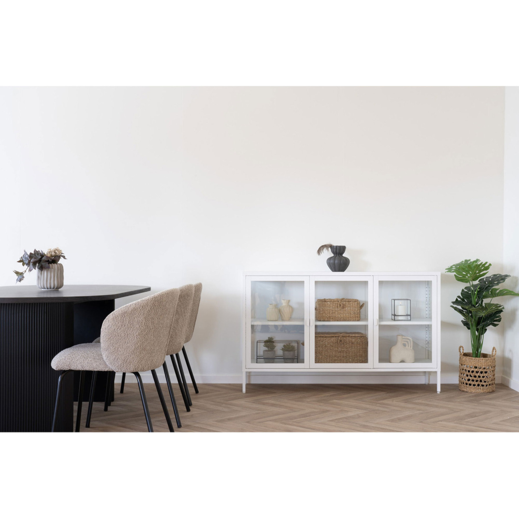 Set 3 Cesti Balok in Erba Marina — Natural e Nero