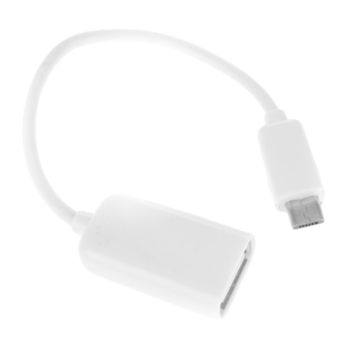 DAM ADATTATORE USB FEMMINA A MICRO USB MASCHIO 10CM 16x1x1 Cm. Colore bianco