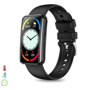 Brazalete inteligente X7. Con termómetro, modo multideportivo, monitor de tensión y de O2 en sangre.