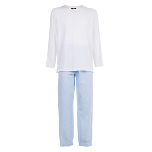Pigiama leggero UOMO oxford celeste unito