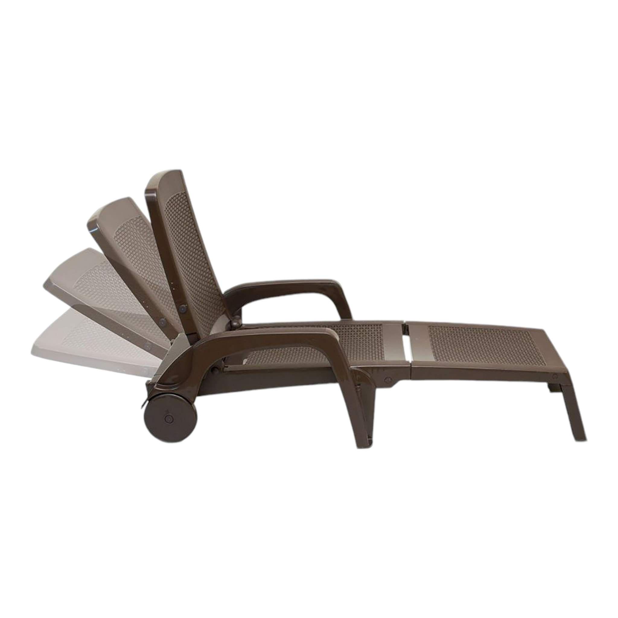 Lettino prendisole Abbie, Sdraio da giardino, Letto pieghevole outdoor, Sedia reclinabile, Made in Italy, 190x46 h70 cm, Marrone