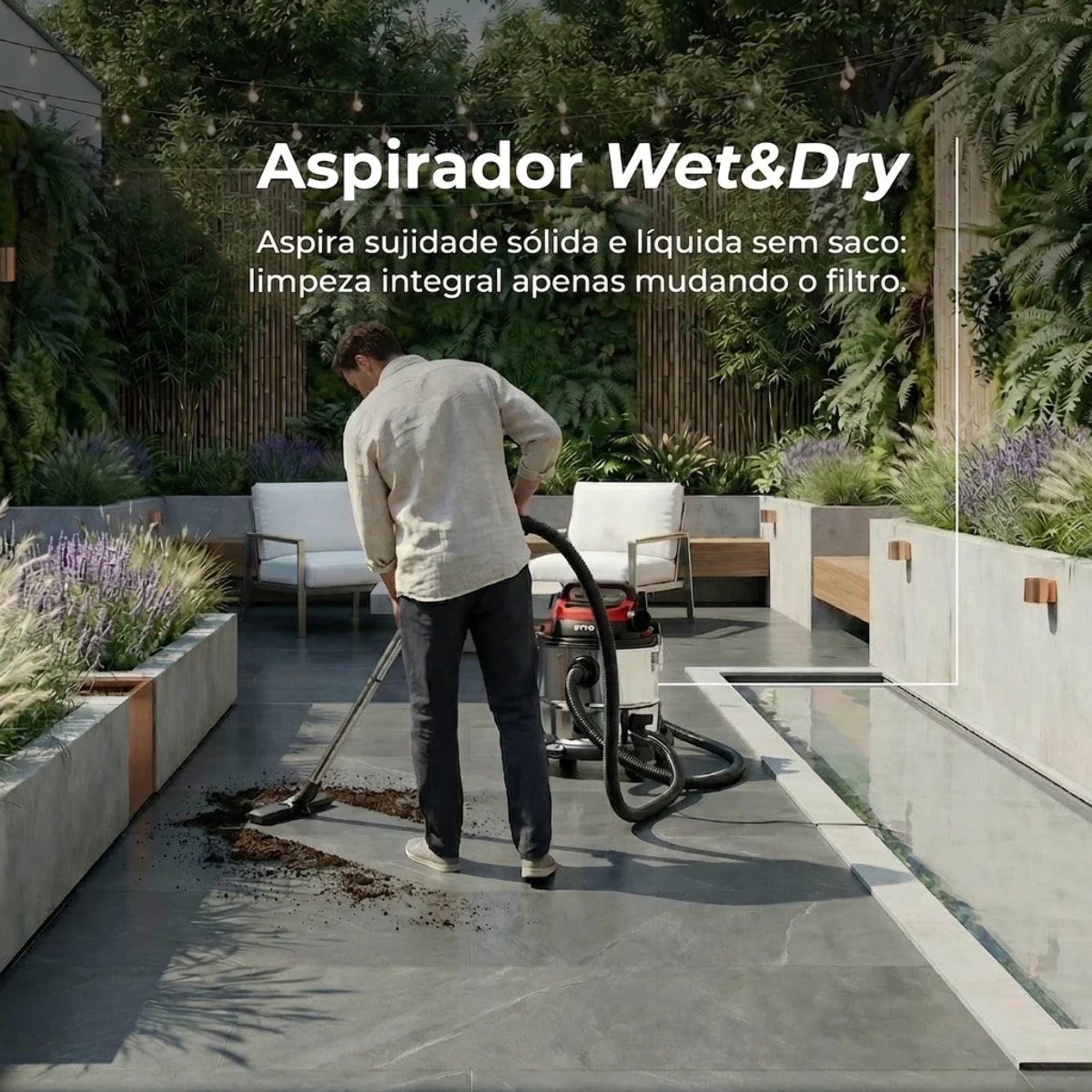 Aspirador Sólidos y Líquidos EVVO AE84, 1380W, 20L, Función Soplado y Filtro HEPA