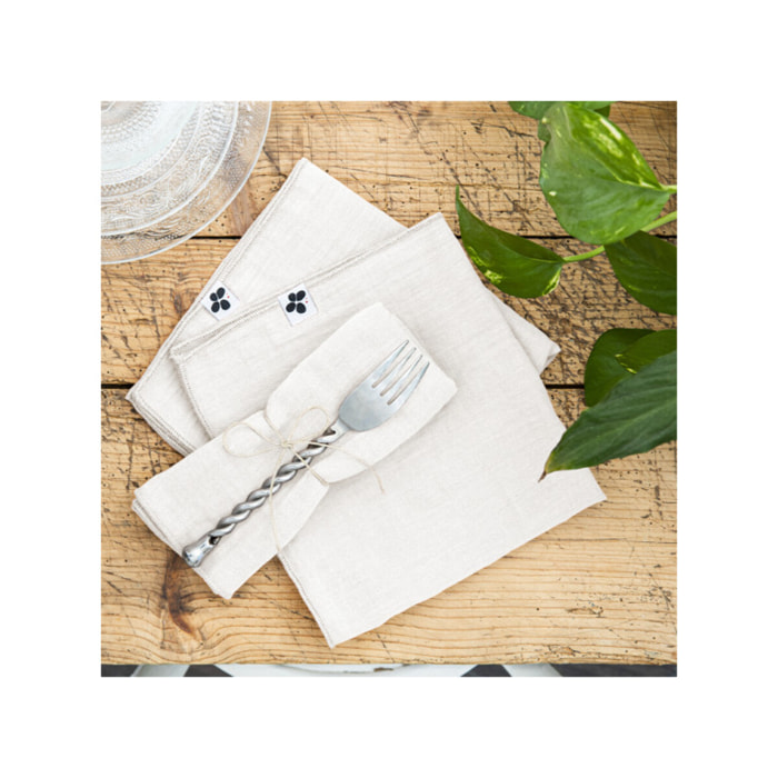 Lot de 3 serviettes 40x40 cm en gaze de coton - GAIA