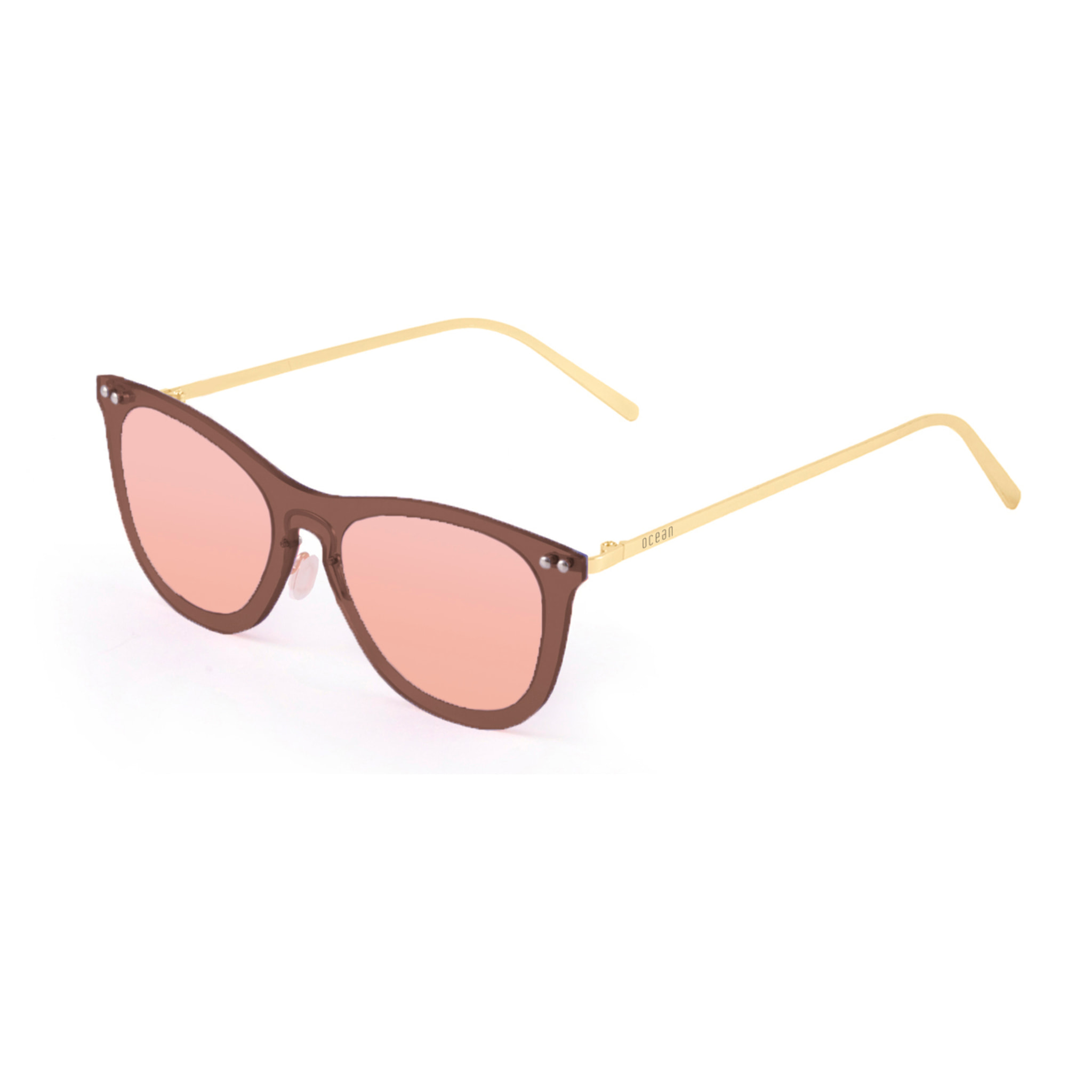 Gafas de sol PALO ALTO ARLES - Marrón transparente / Espejo rosa y patillas de metal dorado mate