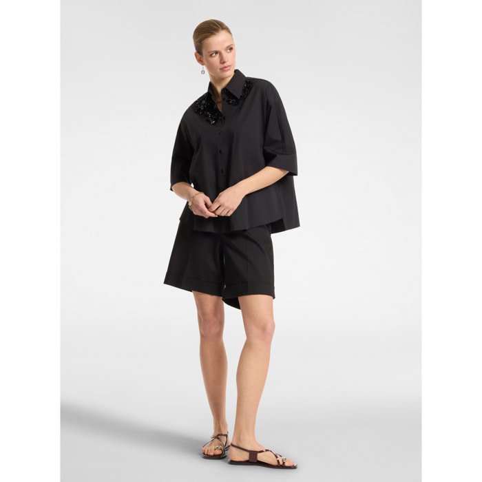 Elena Mirò - Camisa bordada - Negro