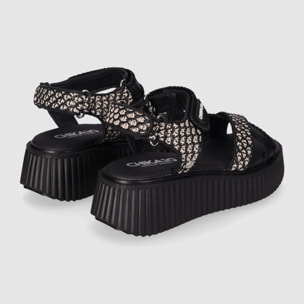 Sandalias - Negro - Tacón: 5 cm