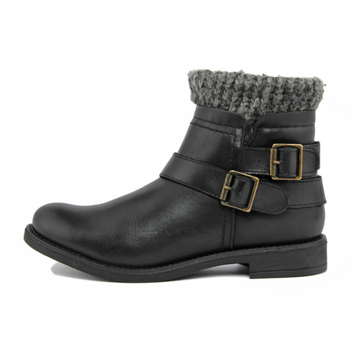 Stivaletti Bikers Fashion Attitude in pelle color Nero