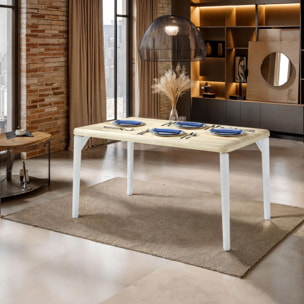 Mesa de comedor Padma 160 Blanco - Roble