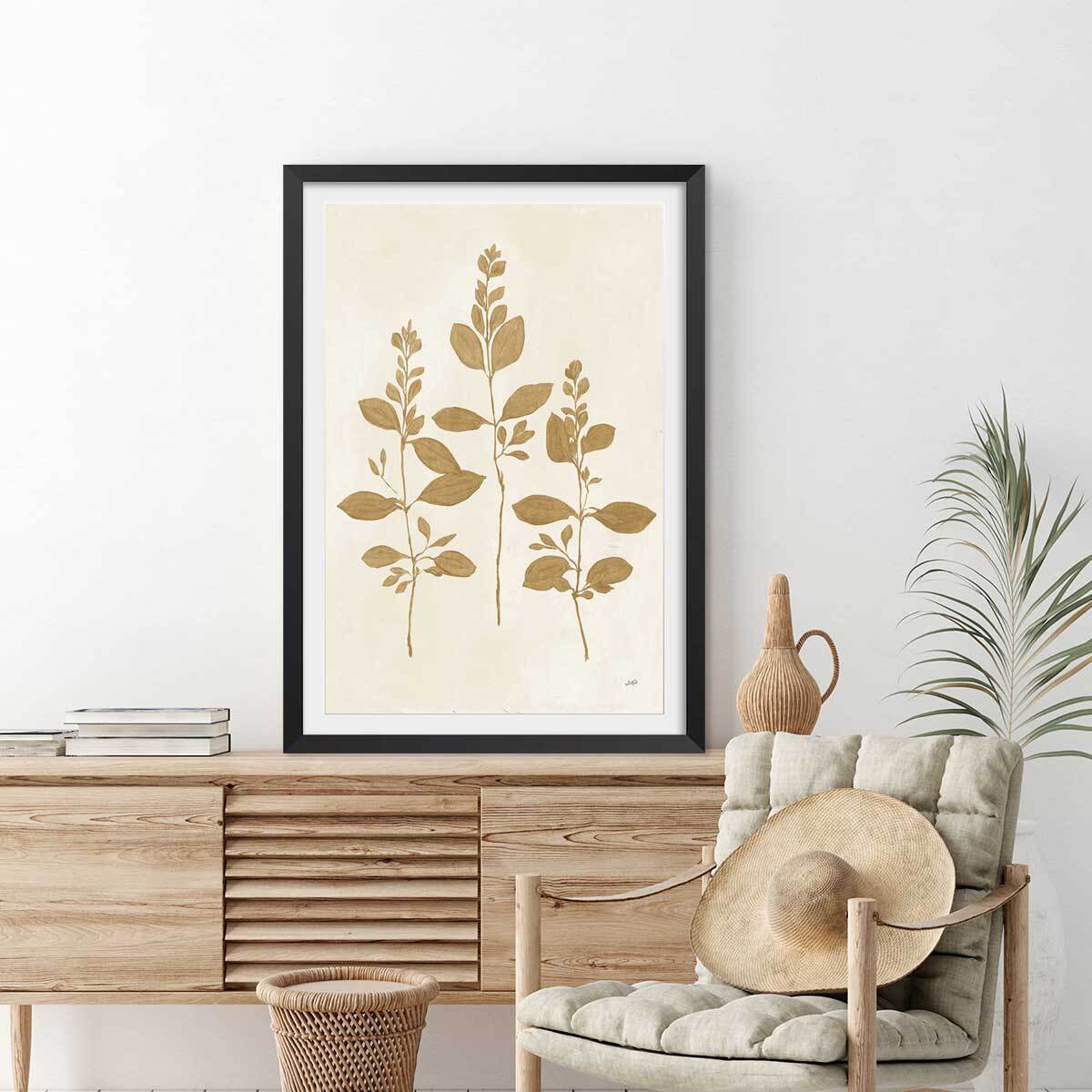 Affiche fleurs Recolte d'or Fresca Affiche + cadre en bois - Noir