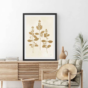 Affiche fleurs Recolte d'or Fresca Affiche + cadre en bois - Noir